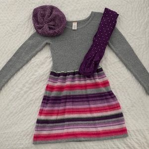 Dress, stockings, and beret set